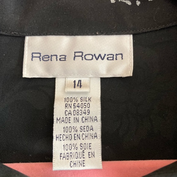 Rena Rowan black silk blouse size 14 - Picture 2 of 4